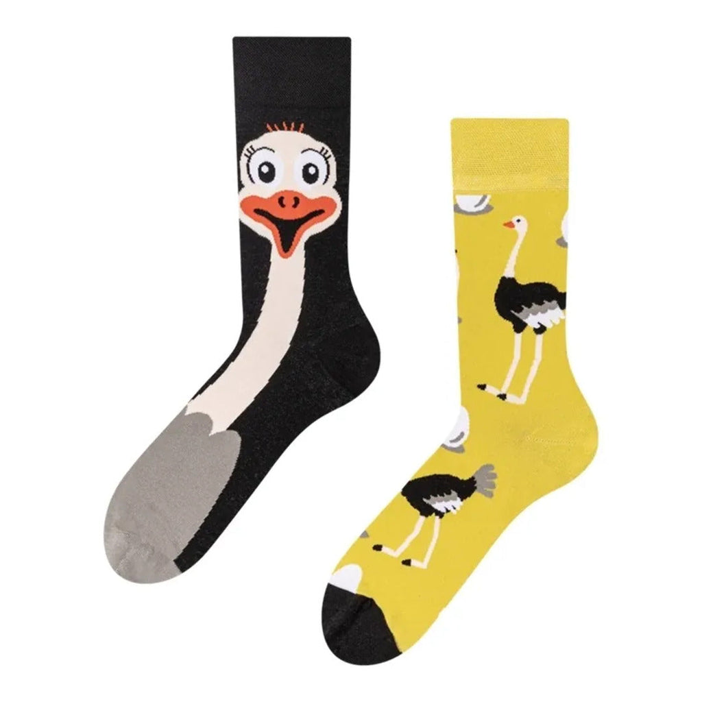 Paire de chaussettes autruches dépareillées 