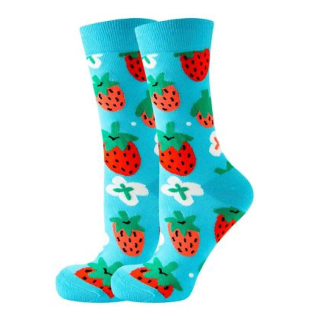 Chaussettes Bleu avec fraises
