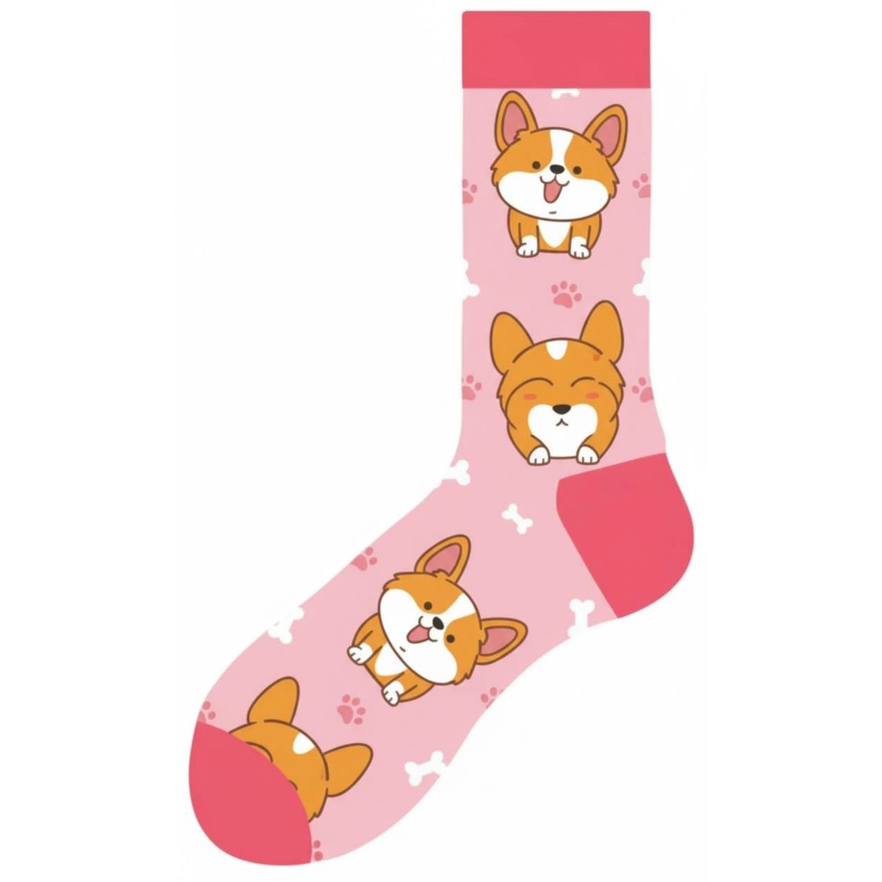 Chaussettes Corgi Rose & Pattes