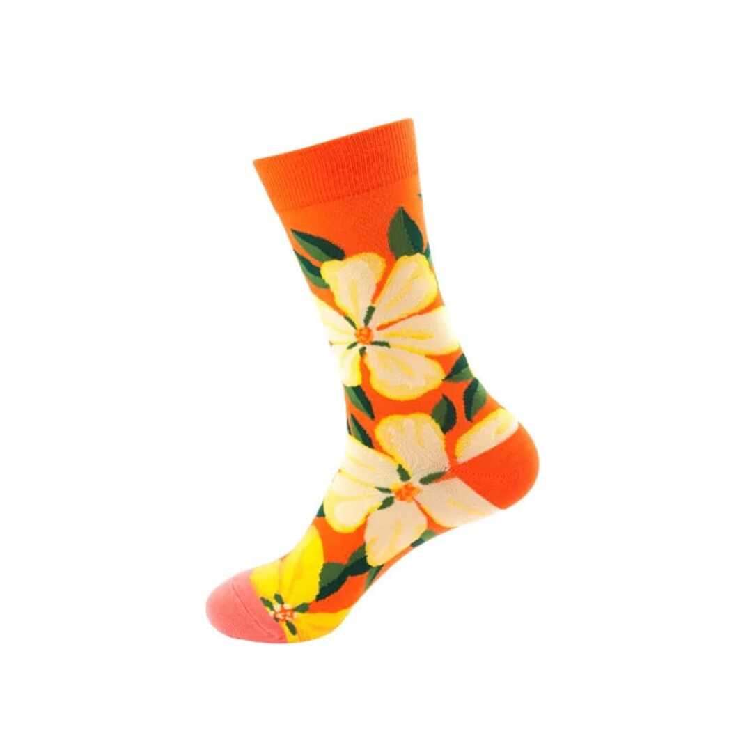 Chaussettes Fleurs Orangées