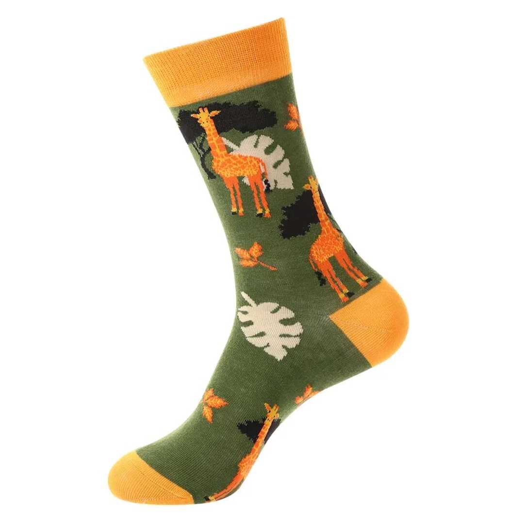 Chaussettes Girafe et monstera