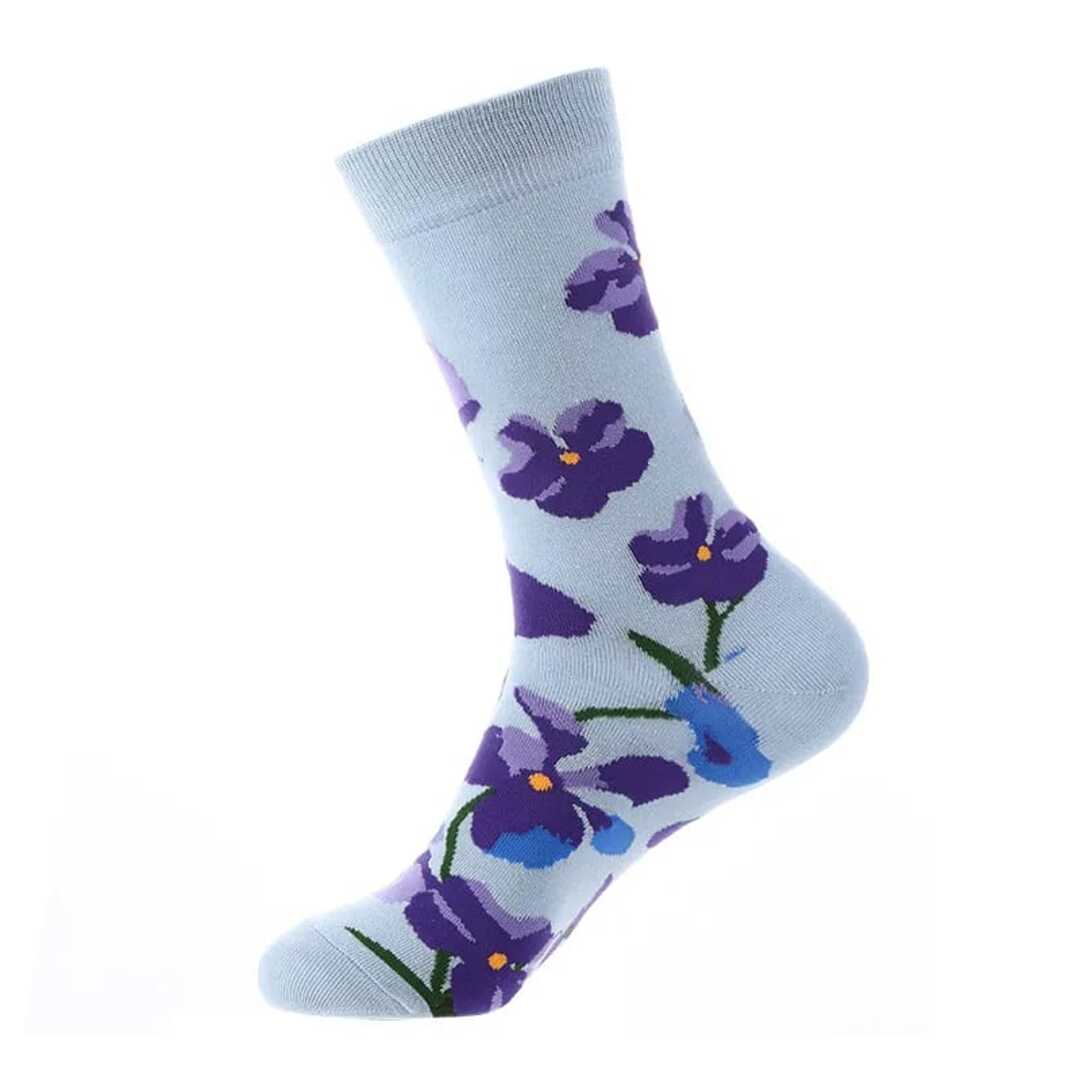 Chaussettes Grandes Fleurs Violettes