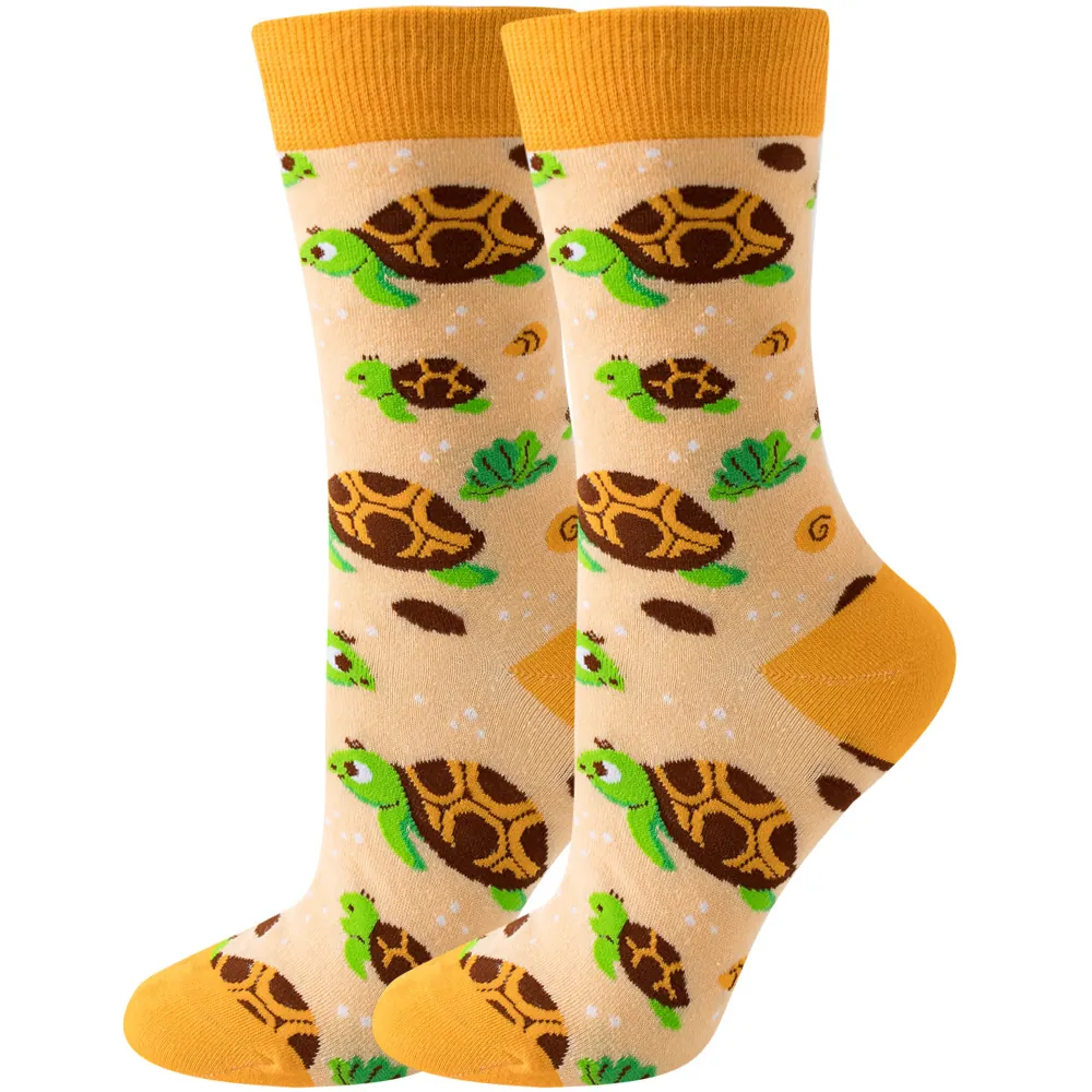 Chaussettes Tortues Beige & Jaune