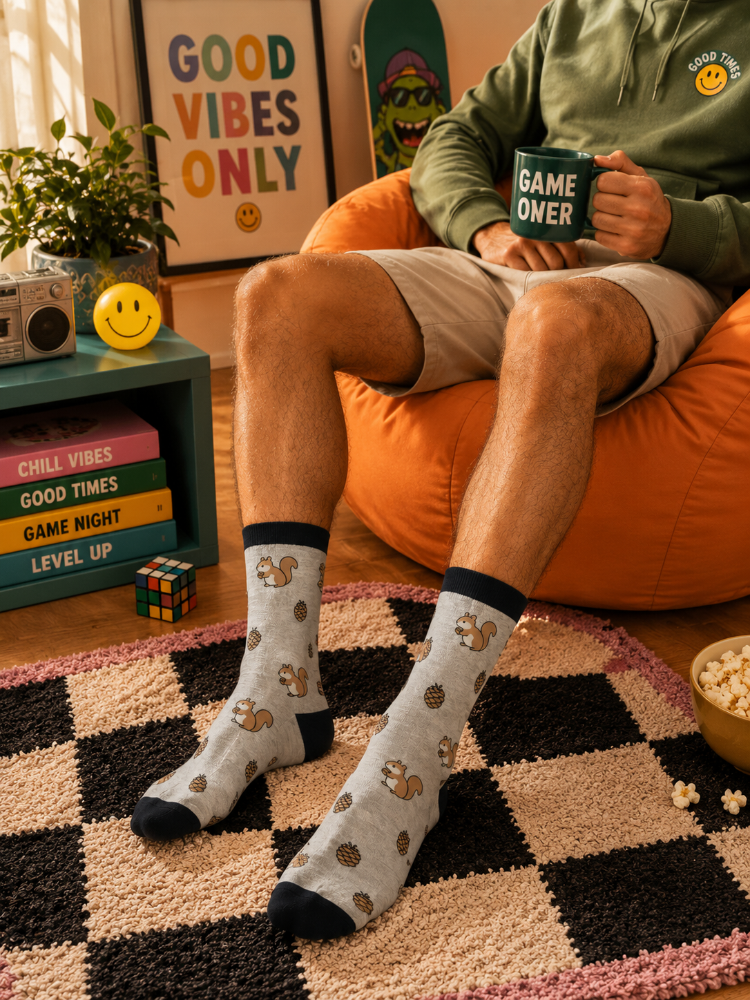 Chaussettes Écureuils et pommes de pin