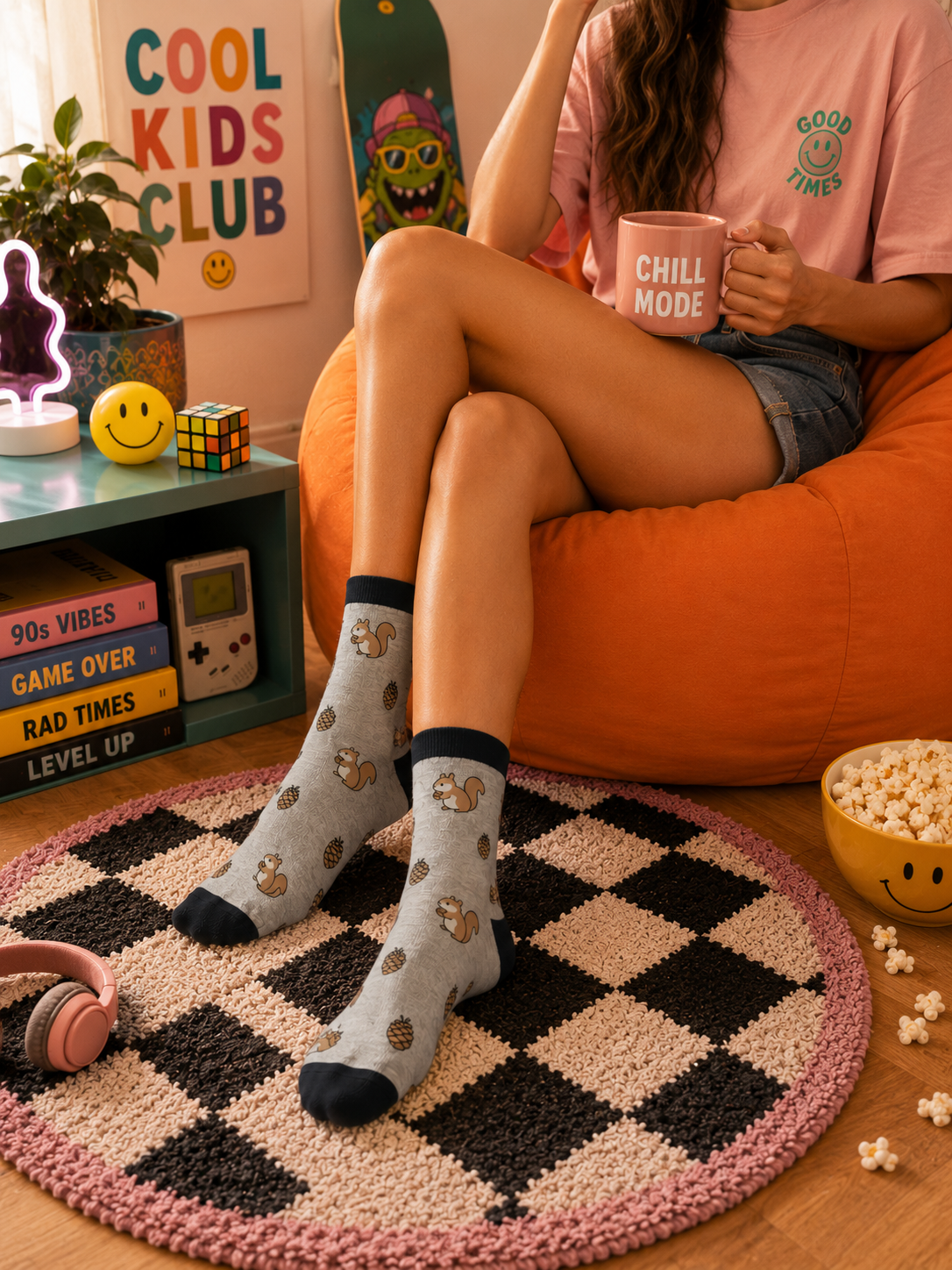 Chaussettes Écureuils et pommes de pin